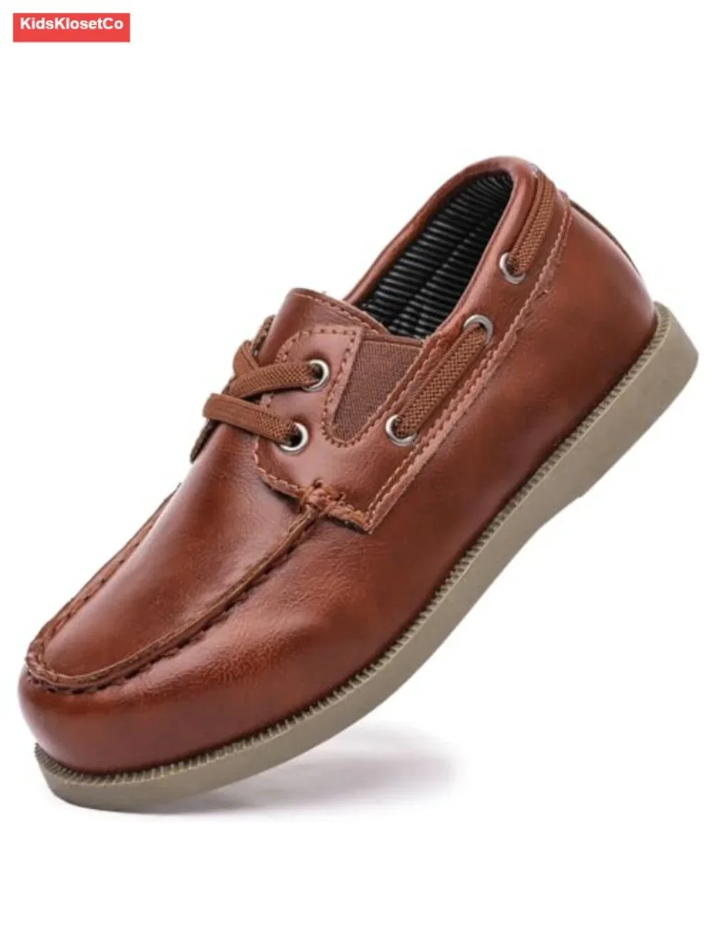 Boys Girls Faux Leather Slip On Loafers Dress Shoes Kids Moccasin